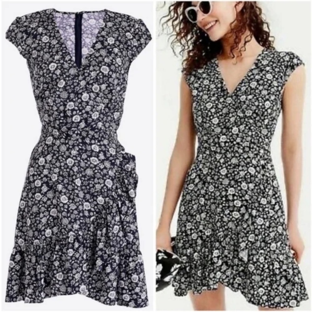 Mercantile by J.Crew Capsleeve Blue Floral Dress Size 6